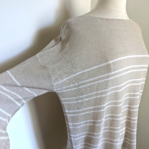 Euc Joan Vass 100% Linen Striped Lightweight Sweater XL - Picture 7 of 12
